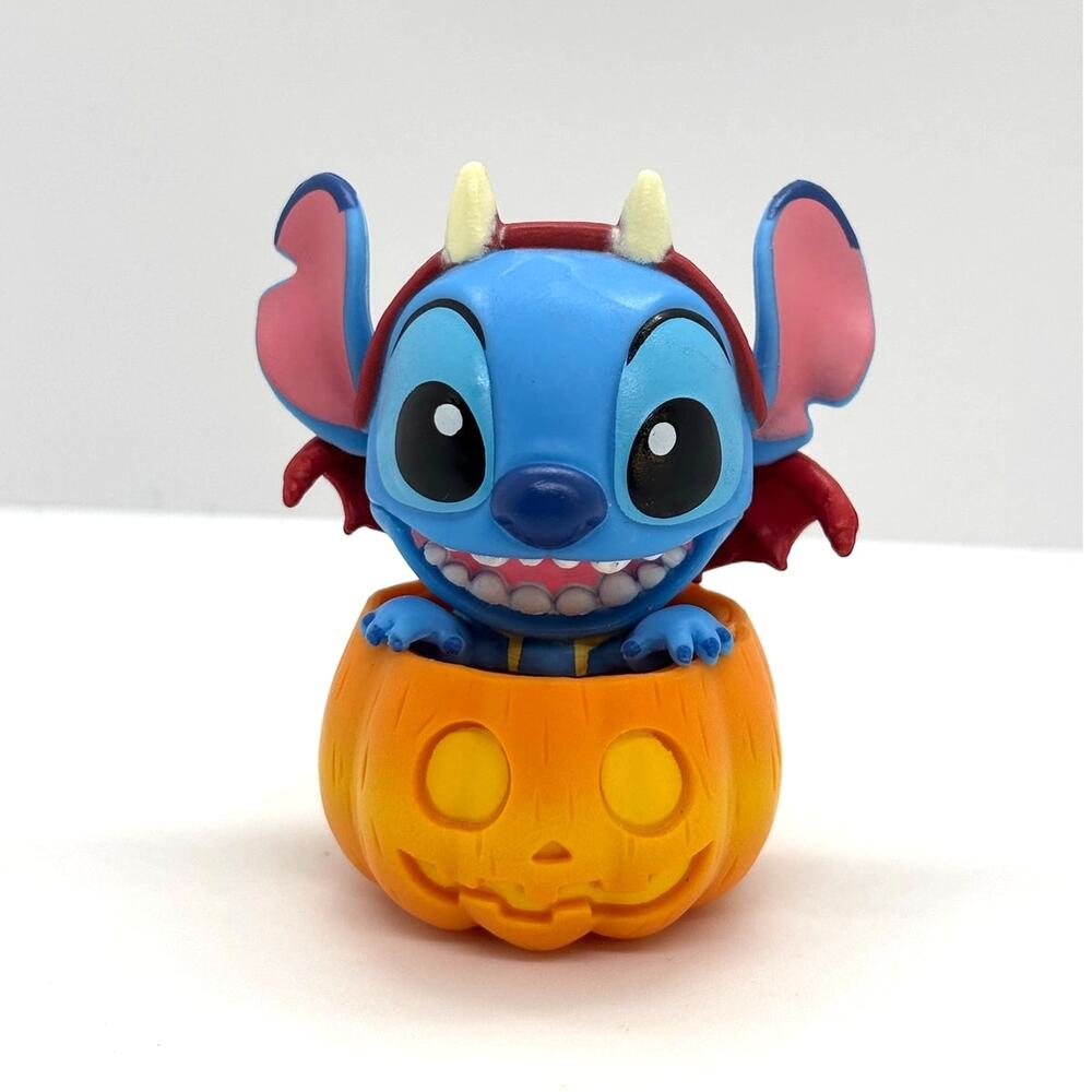 Disney x Cosbi Mickey & Friends Pumpkin Ed Halloween Stitch Mini Figure, New